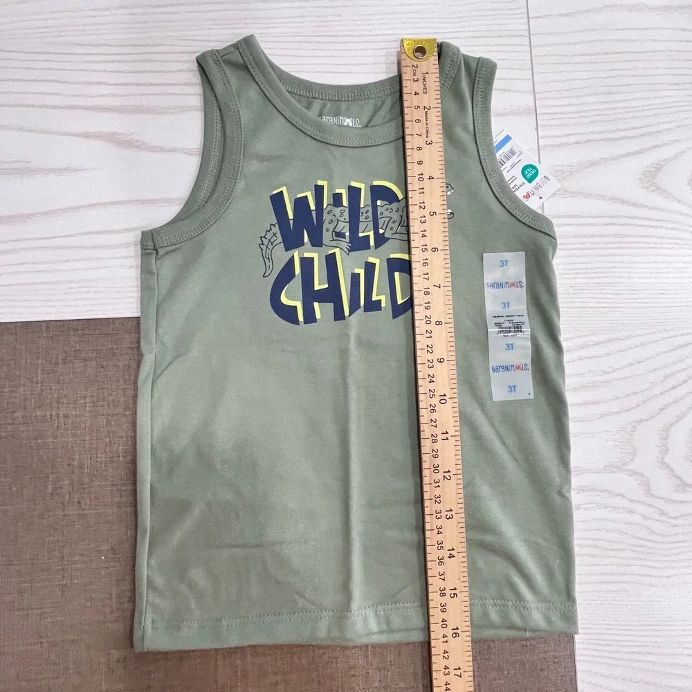 Garanimals Tank and Shorts Set Boys 3T Green Tan Wild Child Alligator NEW